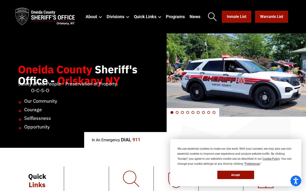 Official Oneida County Sheriff's Office homepage