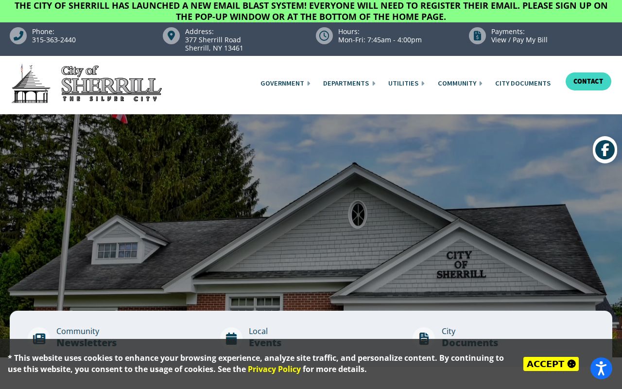 City of Sherrill civic source for local criminal history records